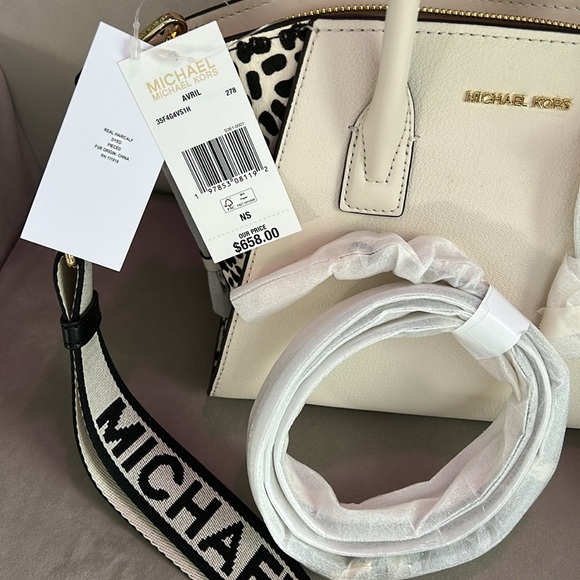 Michael Kors Avril Leather & Calf Hair Bag - Picture 8 of 12